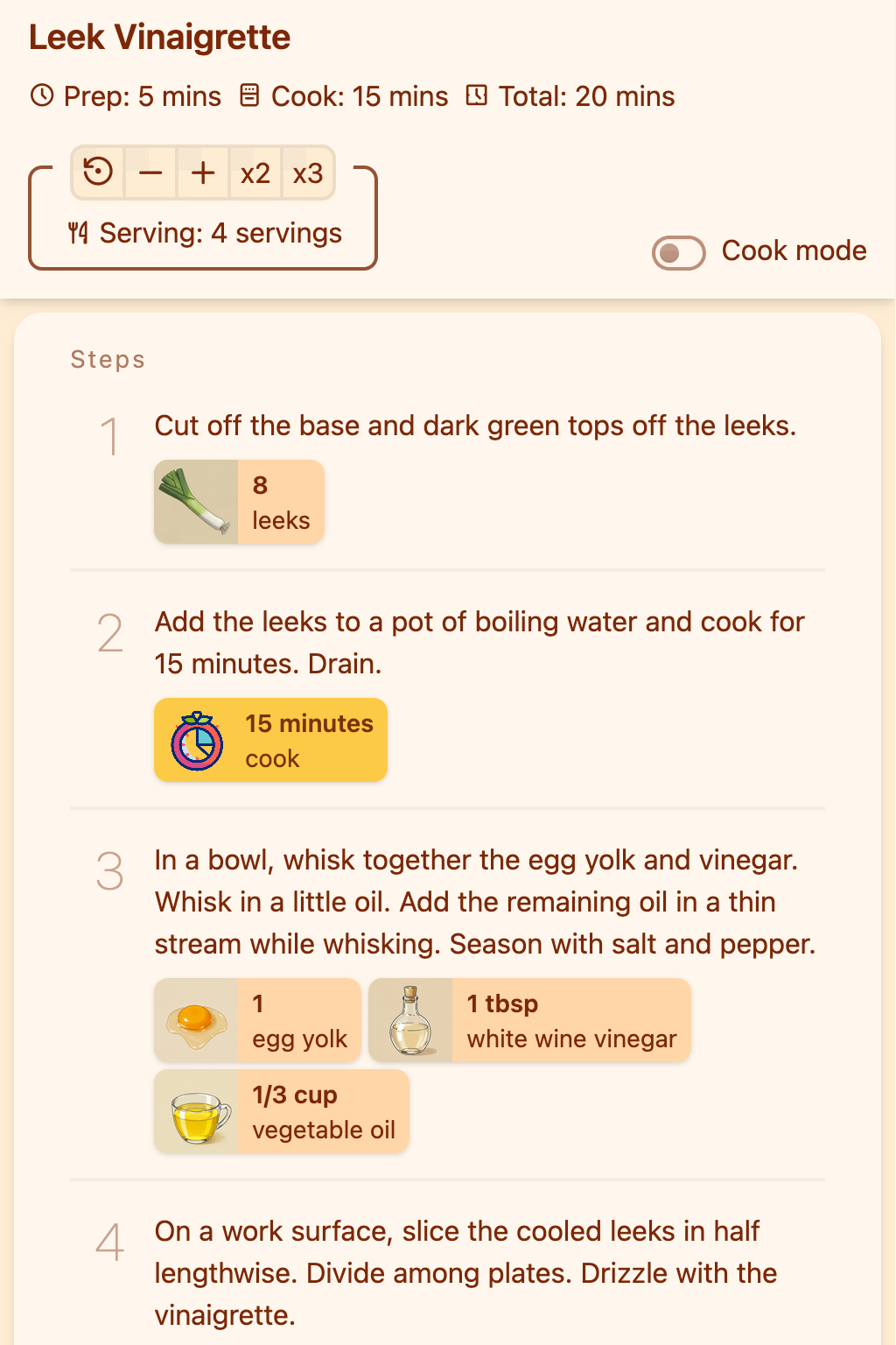 leek vinaigrette recipe